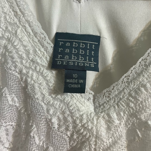 Rabbit Rabbit Rabbit Designs, size 10, white crochet dress. Very good condition. - Picture 2 of 9
